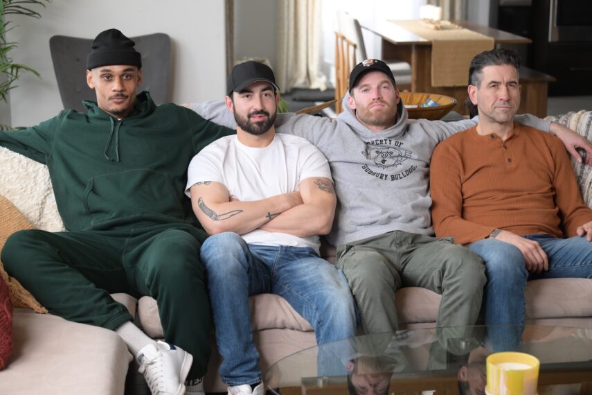 Shoresy, Season 5, Hulu, Jared Keeso with Jonathan-Ismael Diaby stars as Dolo, Terry Ryan stars as Hitch, Ryan McDonell stars as Michaels, and Andrew Antsanen returns as Goody