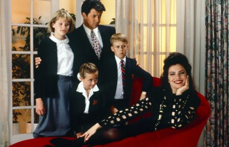 THE NANNY, from left: Nicholle Tom, Madeline Zima, Charles Shaughnessy, Benjamin Salisbury, Fran Drescher, 1993-1999. ph: Cliff Lipson /© CBS/ Courtesy Everett Collection