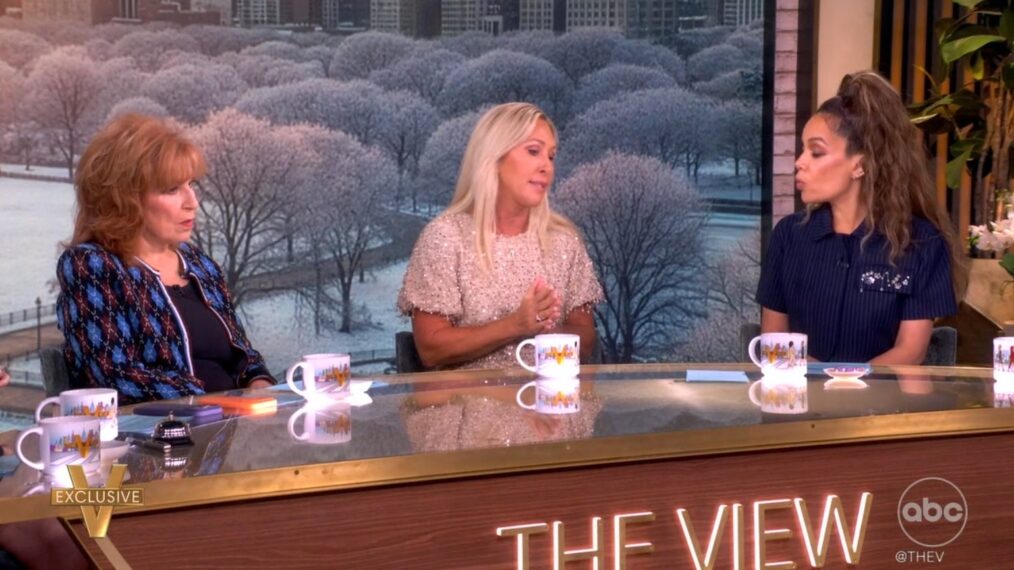 Joy Behar, Marjorie Taylor Greene, and Sunny Hostin on The View