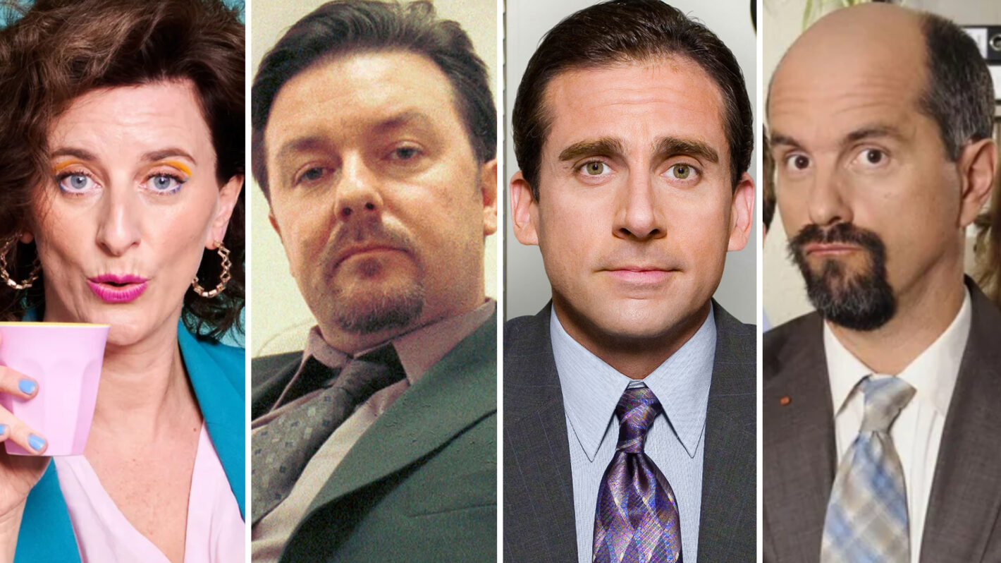 Global Offices: Felicity Ward stars as Hannah Howard, Ricky Gervais as David Brentt; Steve Carrell as Michael Scott; Christoph Maria Herbst as Bernd Stromberg