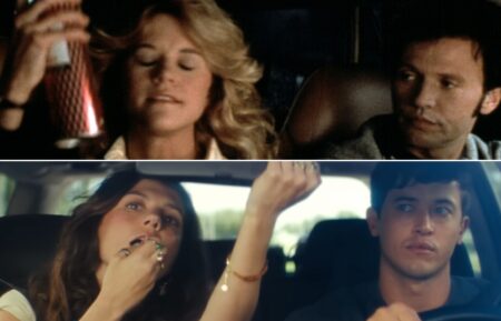 Meg Ryan and Billy Crystal as Sally and Harry in 'When Harry Met Sally,' Tom Blyth and Emily Bader as Alex and Poppy in 'People We Meet on Vacation'