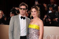 Adam Brody and Leighton Meester attend the 83rd Annual Golden Globe Awards at The Beverly Hilton on January 11, 2026 in Beverly Hills, California.