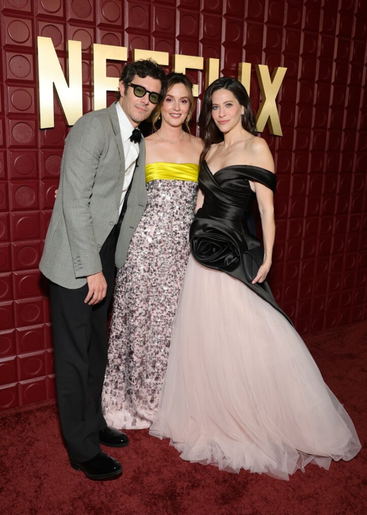 Adam Brody, Leighton Meester and Jackie Tohn attend Netflix's Golden Globe afterparty