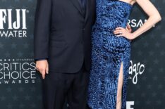 Adam Sandler and Jackie Sandler attend the 31st Annual Critics Choice Awards at Barker Hangar on January 04, 2026 in Santa Monica, California.