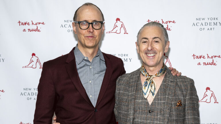 Grant Shaffer and Alan Cumming attend Take Home A Nude Art Auction & Party at Sotheby's on October 21, 2024 in New York City