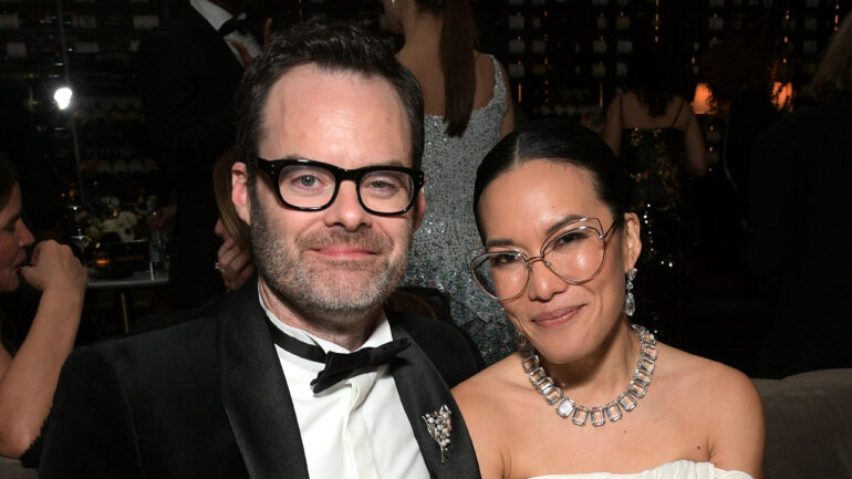 Bill Hader and Ali Wong attend Netflix's 2024 Golden Globe After Party at Spago on January 07, 2024 in Beverly Hills, California