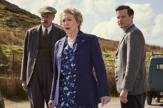Philip Martin Brown, Patricia Hodge, and Nicholas Ralph in 'All Creatures Great and Small' Season 6 Episode 3, 'Captain Farnon?'