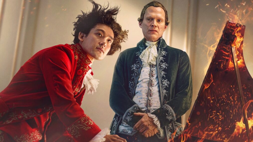 Will Sharpe and Paul Bettany in 'Amadeus'