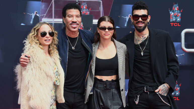 Nicole Richie, Lionel Richie, Sofia Richie and Miles Richie attend the Lionel Richie Hand And Footprint Ceremony at TCL Chinese Theatre on March 7, 2018 in Hollywood, California
