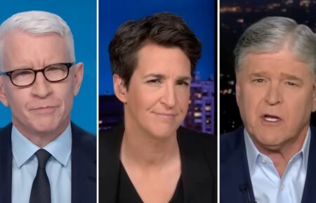 Anderson Cooper, Rachel Maddow, and Sean Hannity