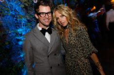 Stylists Brad Goreski (L) and Rachel Zoe attends Jade Jagger's unveiling of Bevledere's Jagger Dagger at the Chateau Marmont on April 21, 2008