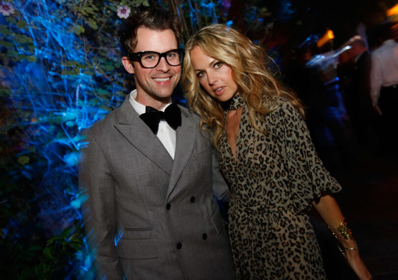 Stylists Brad Goreski (L) and Rachel Zoe attends Jade Jagger's unveiling of Bevledere's Jagger Dagger at the Chateau Marmont on April 21, 2008