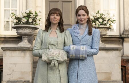 Claudia Jessie as Eloise Bridgerton, Hannah Dodd as Francesca Bridgerton in 'Bridgerton' Season 4