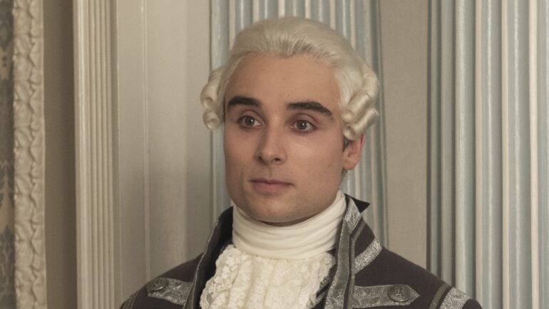 Oli Higginson as Footman John in episode 401 of Bridgerton.