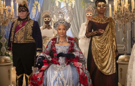 Hugh Sachs, Golda Rosheuvel, and Adjoa Andoh for 'Bridgerton' Season 4