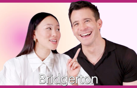 Yerin Ha and Luke Thompson break down 'Bridgerton' Season 4's Part 1 staircase cliffhanger