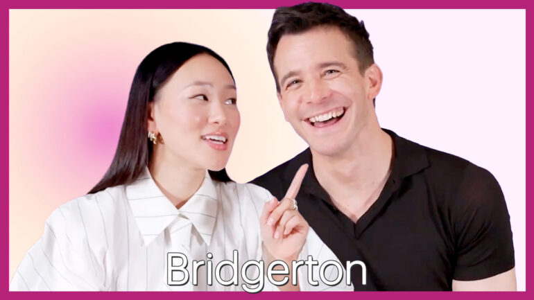 Yerin Ha and Luke Thompson break down 'Bridgerton' Season 4's Part 1 staircase cliffhanger