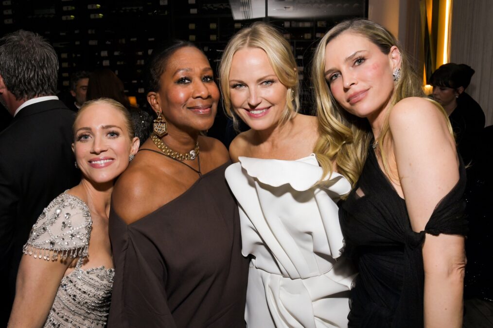 Brittany Snow, Nicole Avant, Malin Akerman and Sara Foster attend Netflix's Golden Globe afterparty 2026 at Spago on January 11, 2026 in Beverly Hills, California