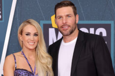 Carrie Underwood and Mike Fisher attend the 2022 CMT Music Awards at Nashville Municipal Auditorium on April 11, 2022 in Nashville, Tennessee