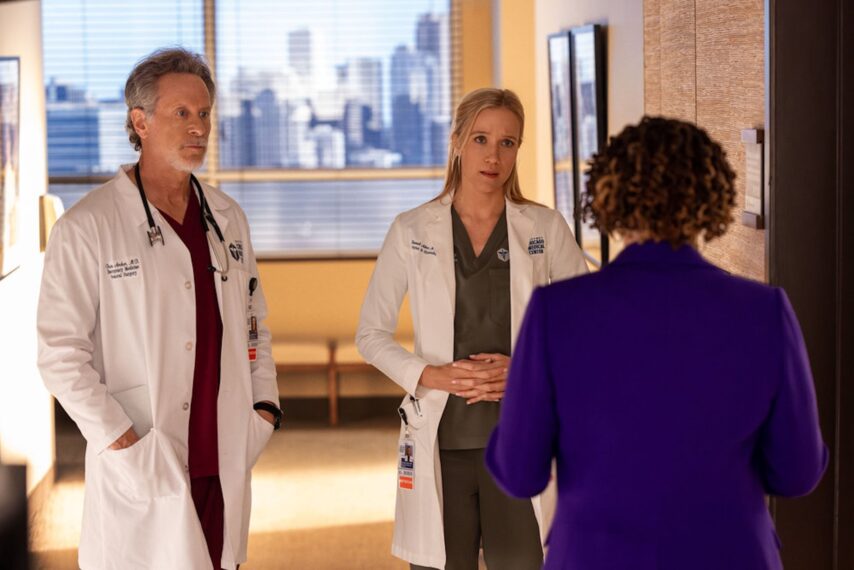 Steven Weber as Dr. Dean Archer, Jessy Schram as Dr. Hannah Asher — 'Chicago Med' Season 11 Episode 8 "Triple Threat"