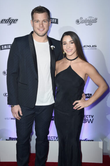 Colton Underwood (L) and Aly Raisman attend Sports Illustrated Swimsuit 2017 NYC launch event at Center415 Event Space on February 16, 2017 in New York City