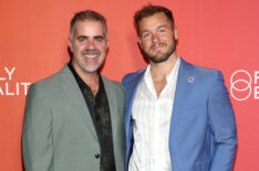 Jordan C. Brown and Colton Underwood attend Family Equality's Night OUT 2025 at NYA WEST on November 08, 2025 in Los Angeles, California