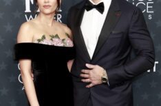 Sofia Pernas and Justin Hartley attend the 31st Annual Critics Choice Awards at Barker Hangar on January 04, 2026 in Santa Monica, California.