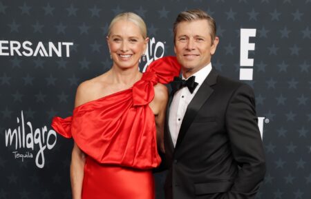 Katherine LaNasa and Grant Show attend the 31st Annual Critics Choice Awards at Barker Hangar on January 04, 2026 in Santa Monica, California.