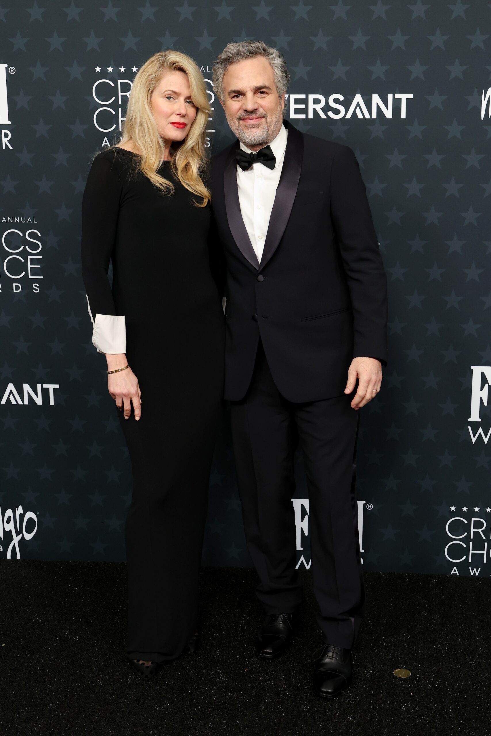 Sunrise Coigney and Mark Ruffalo attend the 31st Annual Critics Choice Awards at Barker Hangar on January 04, 2026 in Santa Monica, California.