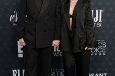 Tom Pelphrey and Kaley Cuoco attend the 31st Annual Critics Choice Awards at Barker Hangar on January 04, 2026 in Santa Monica, California.