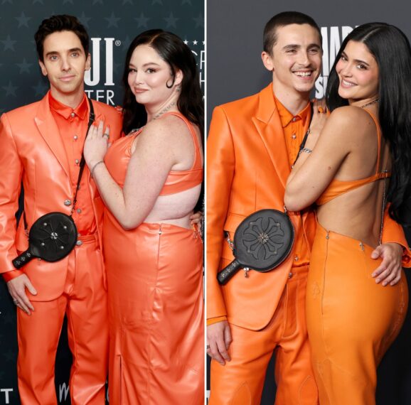 Paul W. Downs and Meg Stalter at the 2026 Critics Choice Awards; Timothee Chalamet and Kylie Jenner at the 'Marty Supreme' premiere