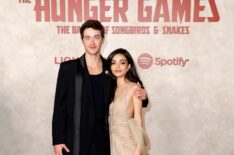 Tom Blyth and Rachel Zegler attend 'The Hunger Games: The Ballad Of Songbirds & Snakes' Los Angeles Premiere at TCL Chinese Theatre