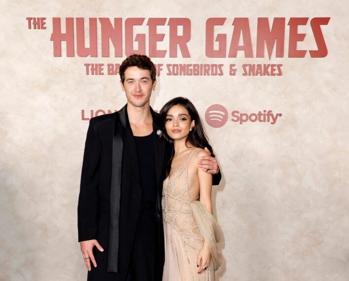 Tom Blyth and Rachel Zegler attend 