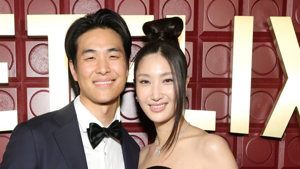 Sam Kim and Ejae attend Netflix's Golden Globe afterparty 2026 at Spago