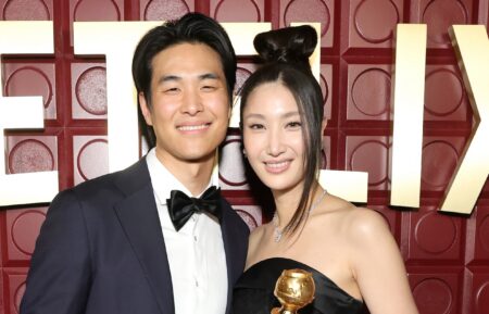Sam Kim and Ejae attend Netflix's Golden Globe afterparty 2026 at Spago