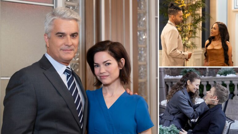 Rebecca Herbst and Rick Hearst on 'General Hospital'; Tamara Braun and Lucas Adams on 'The Young and the Restless,' Marquita Goings and David Lami Friebe on 'Beyond the Gates'
