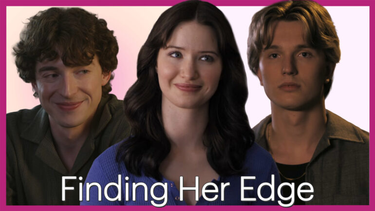 Madelyn Keys, Cale Ambrozic, and Olly Atkins as Adriana, Brayden, and Freddie in Finding Her Edge