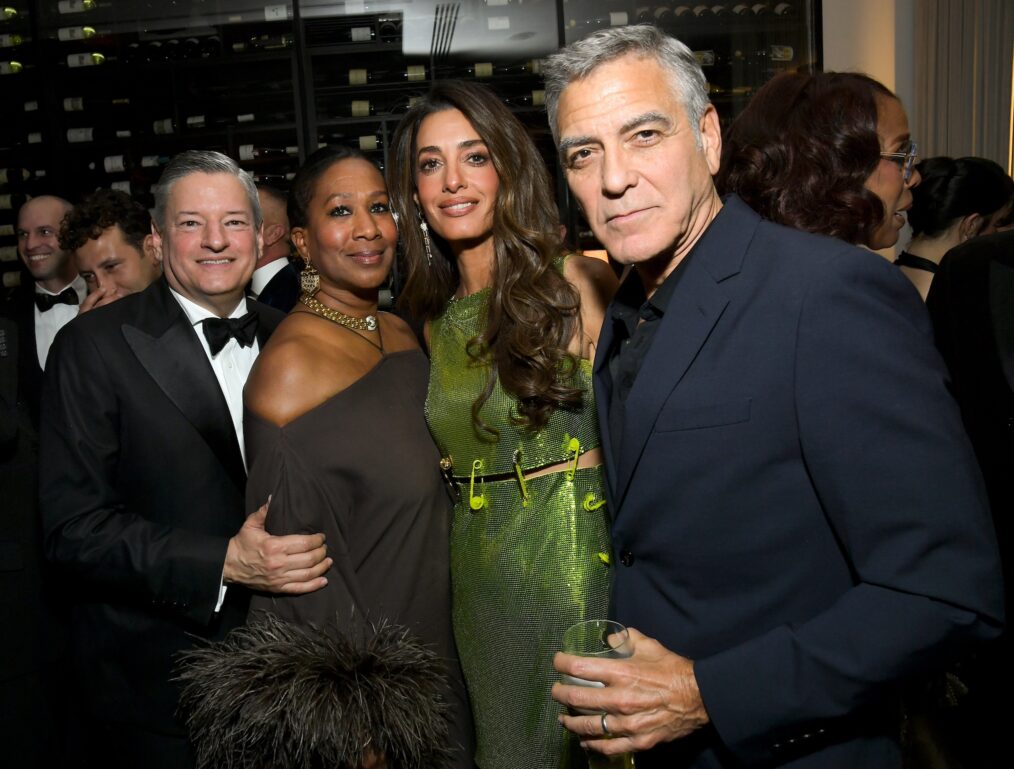 Ted Sarandos, Netflix Co-CEO, Nicole Avant, Amal Clooney and George Clooney attend Netflix's Golden Globe afterparty 2026