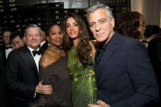 Ted Sarandos, Netflix Co-CEO, Nicole Avant, Amal Clooney and George Clooney attend Netflix's Golden Globe afterparty 2026