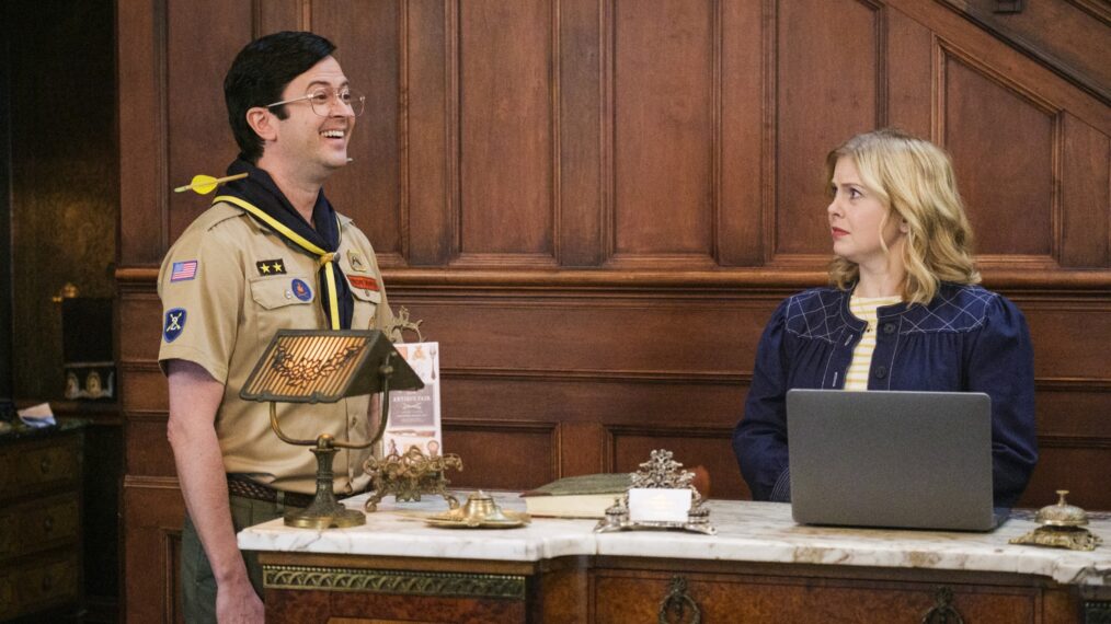 Richie Moriarty and Rose McIver in 'Ghosts' Season 5