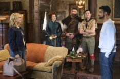 Rose McIver, Rebecca Wisocky, Devan Chandler Long, Richie Moriarty, and Utkarsh Ambudkar in 'Ghosts' Season 5