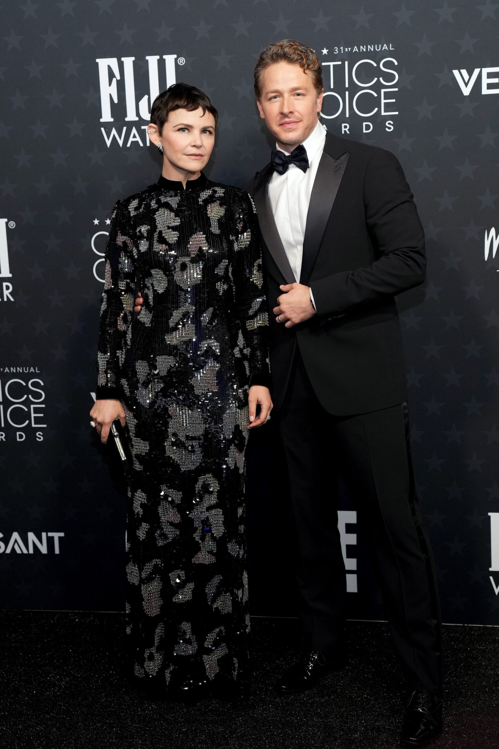 Ginnifer Goodwin and Josh Dallas attend the 31st Annual Critics Choice Awards at Barker Hangar on January 04, 2026 in Santa Monica, California.