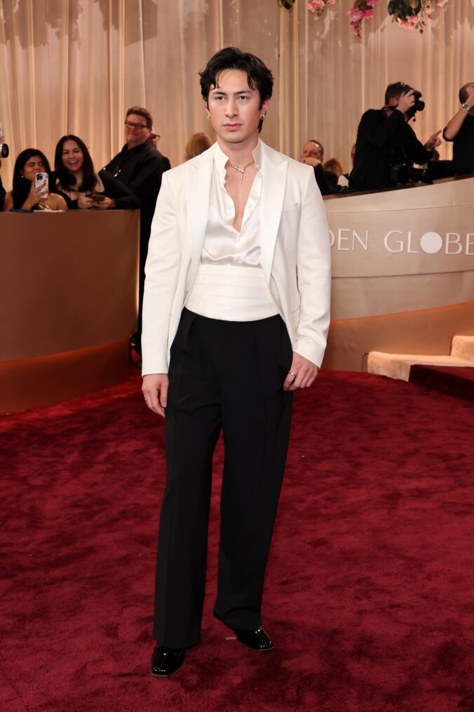 Hudson Williams on the Golden Globes 2026 Red Carpet