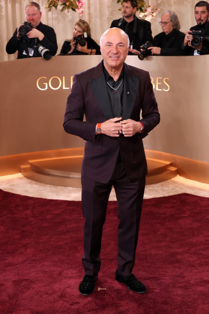 Kevin O'Leary on the Golden Globes 2026 red carpet