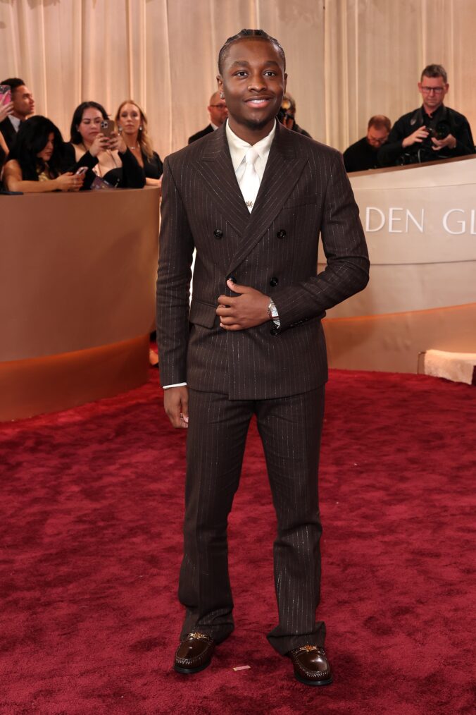 Miles Caton on the Golden Globes 2026 Red Carpet