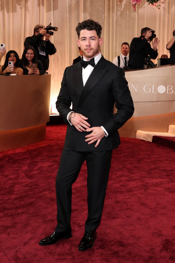 Nick Jonas on the Golden Globes 2026 red carpet