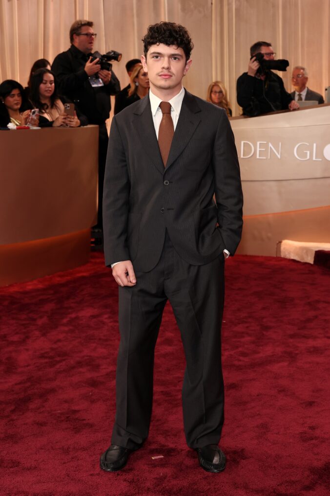 Noah Jupe on the Golden Globes 2026 red carpet