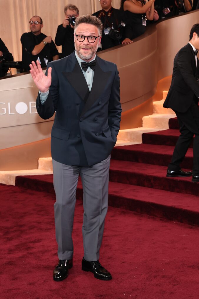 Seth Rogen on the Golden Globes 2026 Red Carpet
