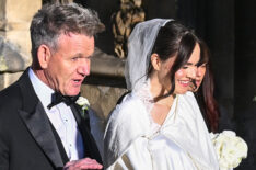Gordon Ramsay and daughter Holly Ramsay arrive for her wedding to Adam Peaty at Bath Abbey on December 27, 2025 in Bath, England