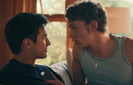 Hudson Williams and Connor Storrie in 'Heated Rivalry'